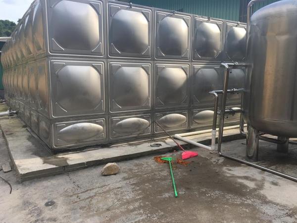 100噸不銹鋼水箱，深圳工地安裝完成|宏量水箱